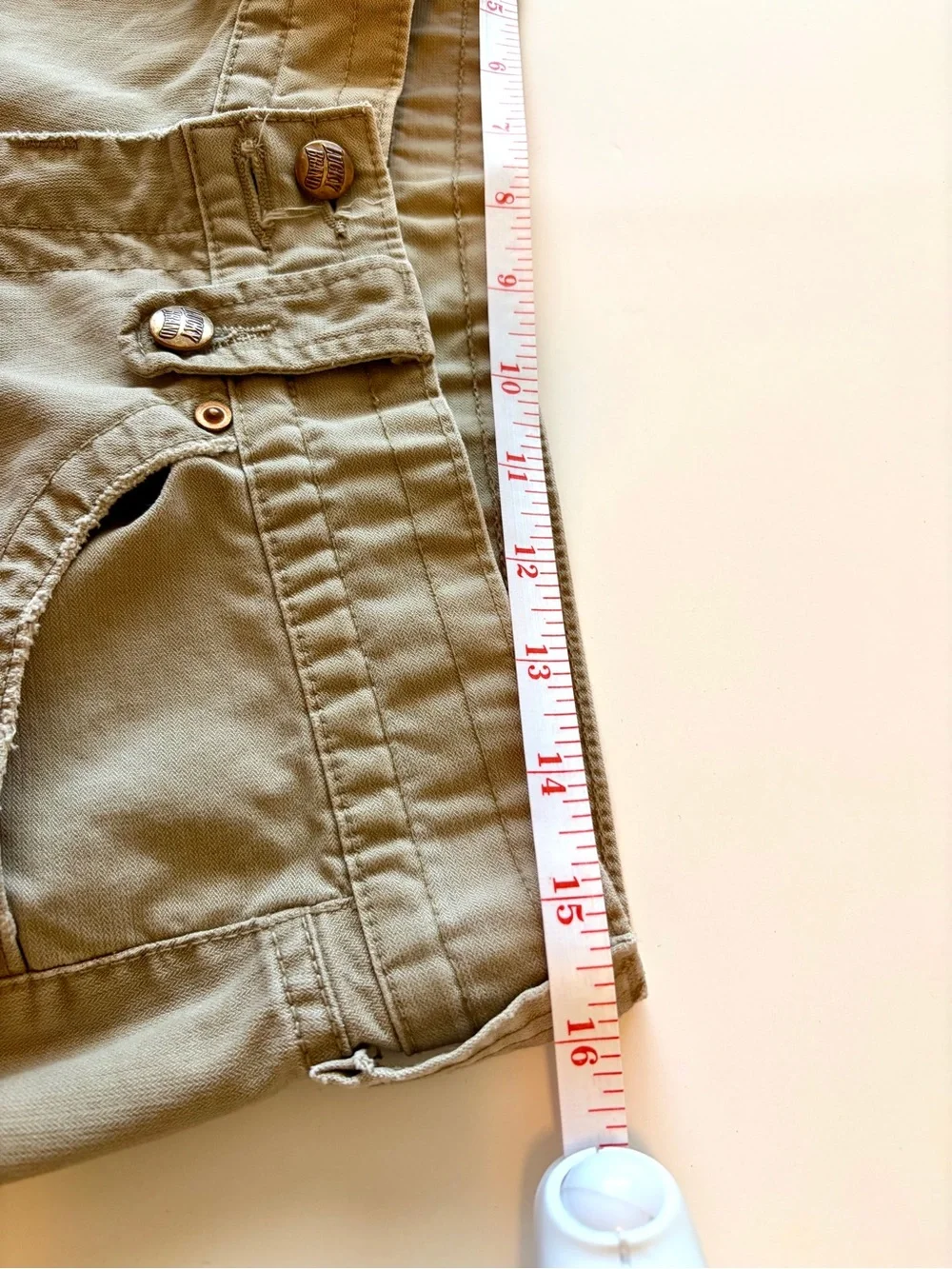 Lucky Brand Khaki Bootcut Pants Cotton Utility Cargo Size 29/8 EUC MidRise Tan